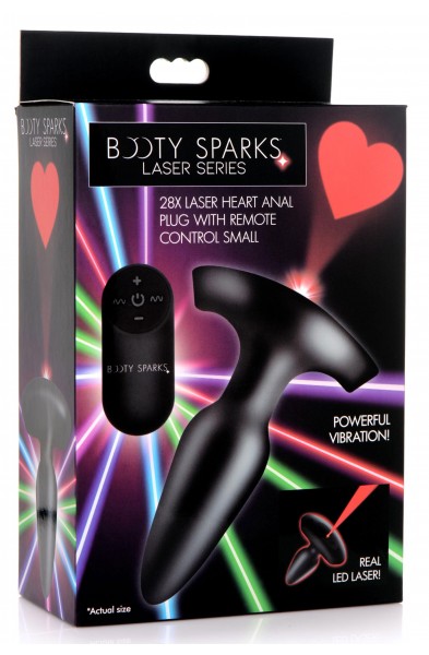 Laser Heart Anal Plug With Remote Control - Small