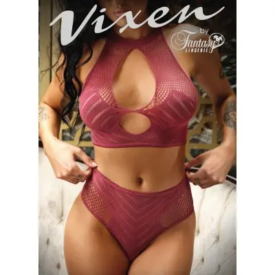 Just Like Magic Top and High Waist Panty - One Size - Cranberry