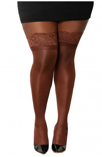 Lace Top Thigh High - Queen Size - Espresso