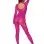 Bodystocking With Finger Gloves - One Size - Azalea