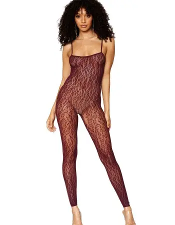 Catsuit Bodystocking and Shrug - One Size -  Burgundy