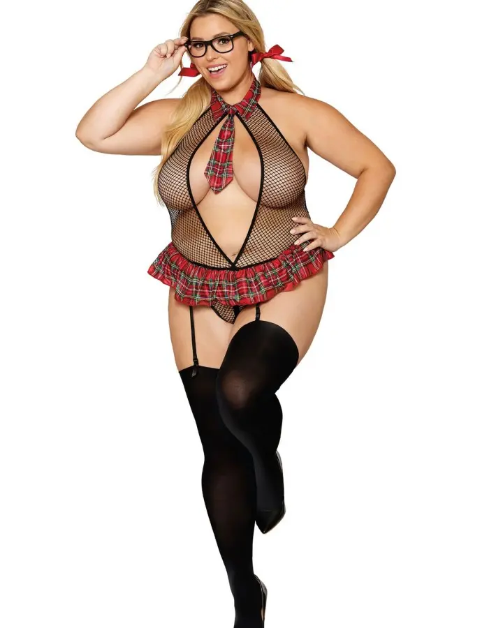 School Girl Fantasy - Queen Size - Black/red