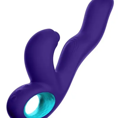 Klio Triple Action Thumping Rabbit Vibrator - Dark Purple