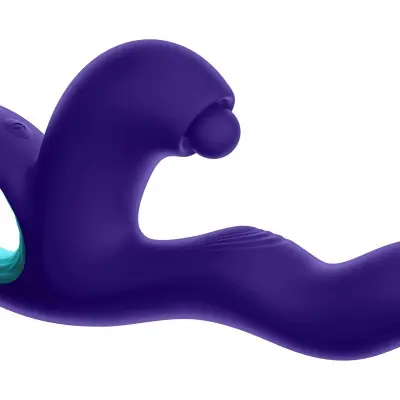 Klio Triple Action Thumping Rabbit Vibrator - Dark Purple