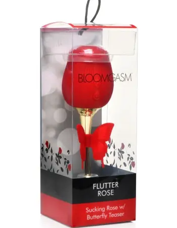 Bloomgasm Flutter Rose Sucking Rose With Butterfly  Teaser - Red