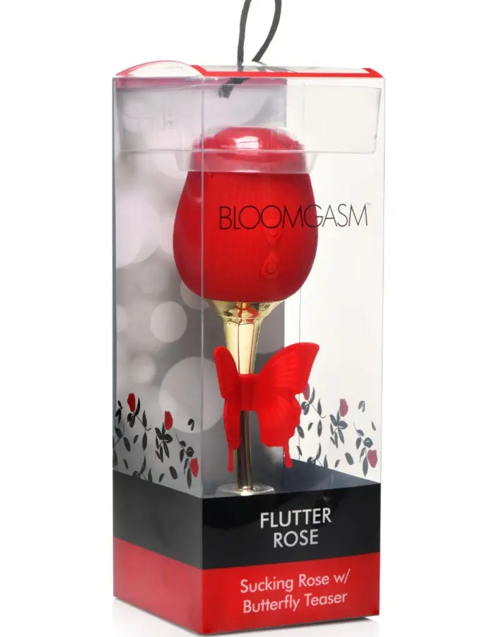 Bloomgasm Flutter Rose Sucking Rose With Butterfly  Teaser - Red