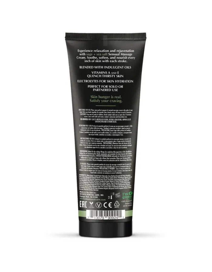Sage and Sea Salt - Scented Sensual Massage Cream - 4 Oz