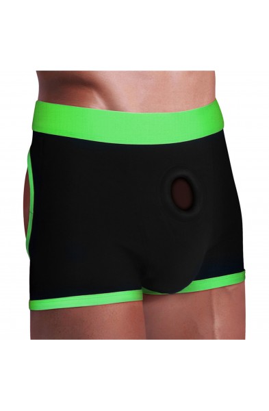 Get Lucky Strap-on Boxer Shorts - Xlarge/xxlarge - Black/green