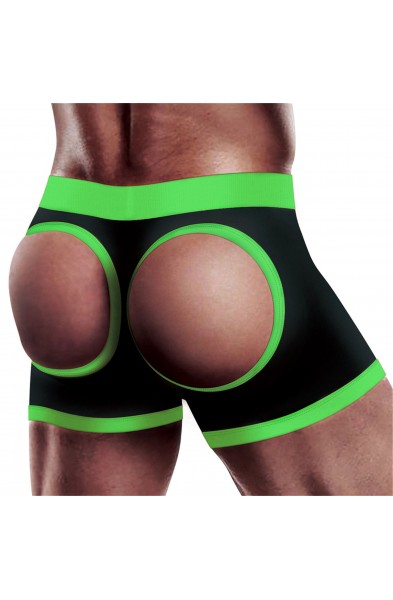 Get Lucky Strap-on Boxer Shorts - Xlarge/xxlarge - Black/green