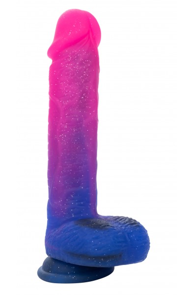 Naughty Bits Ombre Hombre XL Vibrating Dildo -  -  Pink/purple