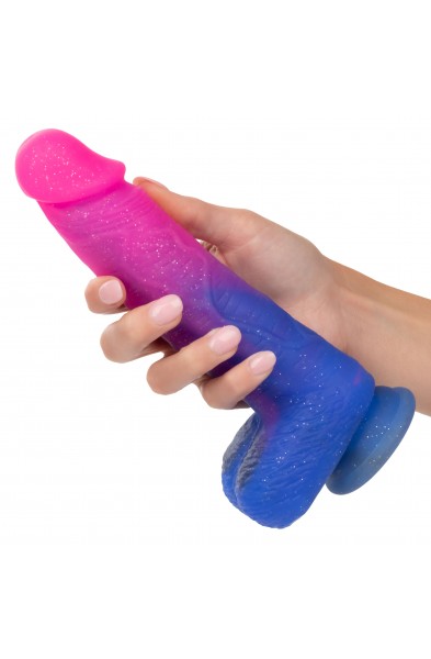 Naughty Bits Ombre Hombre XL Vibrating Dildo -  -  Pink/purple