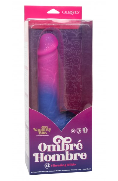 Naughty Bits Ombre Hombre XL Vibrating Dildo -  -  Pink/purple