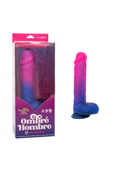 Naughty Bits Ombre Hombre XL Vibrating Dildo -  -  Pink/purple