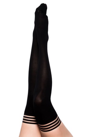 Dana Lynn - Ribbed Thigh High - Size a - Black