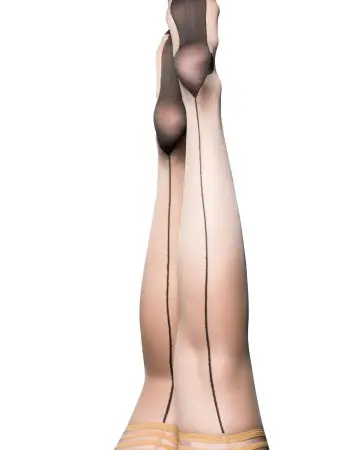 Ruby - Cuban Heel Thigh High - Size C - Nude