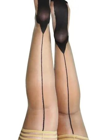 Ruby - Cuban Heel Thigh High - Size D - Nude