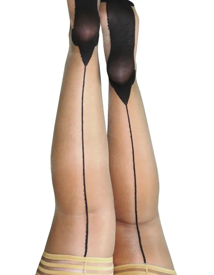 Ruby - Cuban Heel Thigh High - Size D - Nude