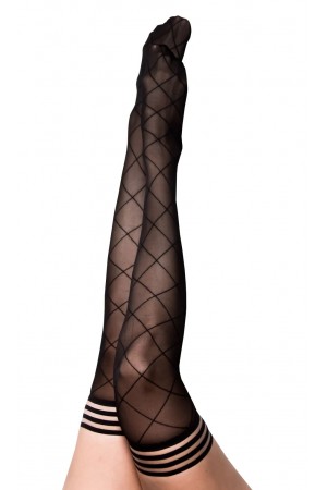 Anna - Diamond Thigh High - Size B - Black