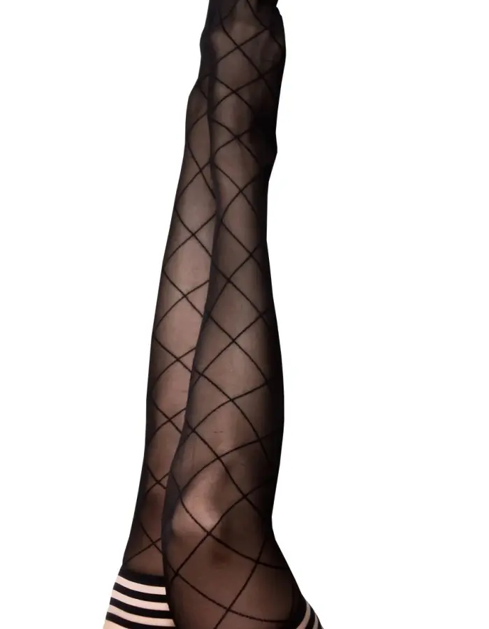 Anna - Diamond Thigh High - Size C - Black