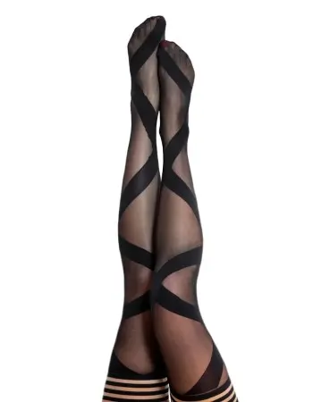 Jackie - Semi Sheer Thigh High - Size a - Black