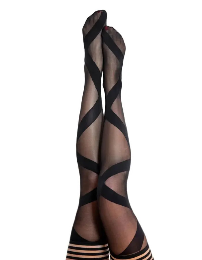 Jackie - Semi Sheer Thigh High - Size a - Black