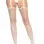 Industrial Net Stockings With Scalloped Trimmed Attached Garter Belt - One Size - White