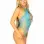 Keyhole Crossover Halter Teddy O/s - Turquoise