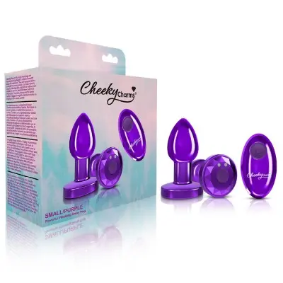 Vibrating Purple Metal Remote Plug - Small