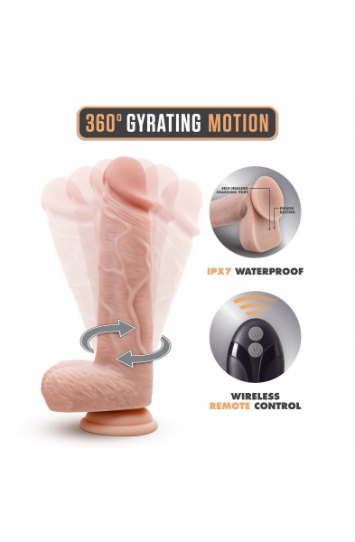 Dr. Skin Silicone - Dr. Ethan - 8.5 Inch Gyrating  Dildo - Beige