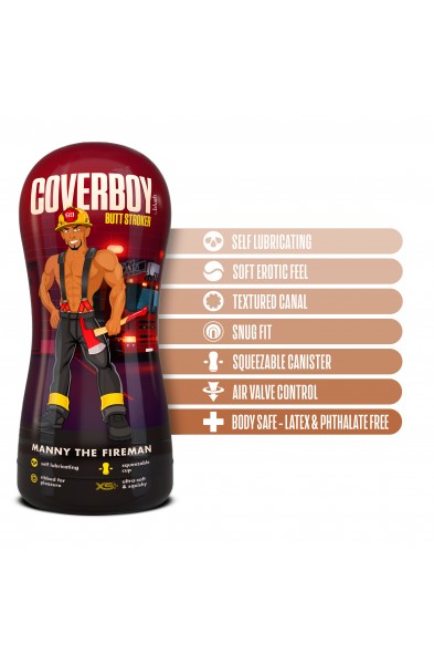 Coverboy - Manny the Fireman - Self Lubricating  Stroker - Tan