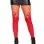 Opaque Flame Tights With Fishnet Top - One Size - Red
