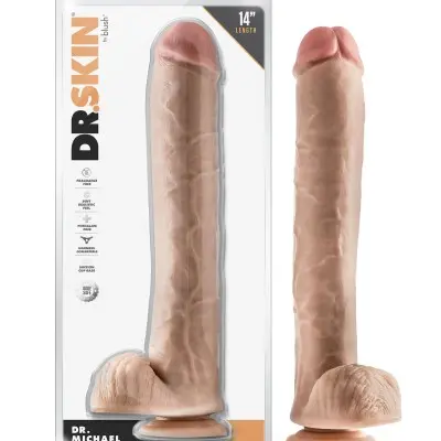 Dr. Skin - Dr. Michael - 14 Inch Dildo With Balls - Beige