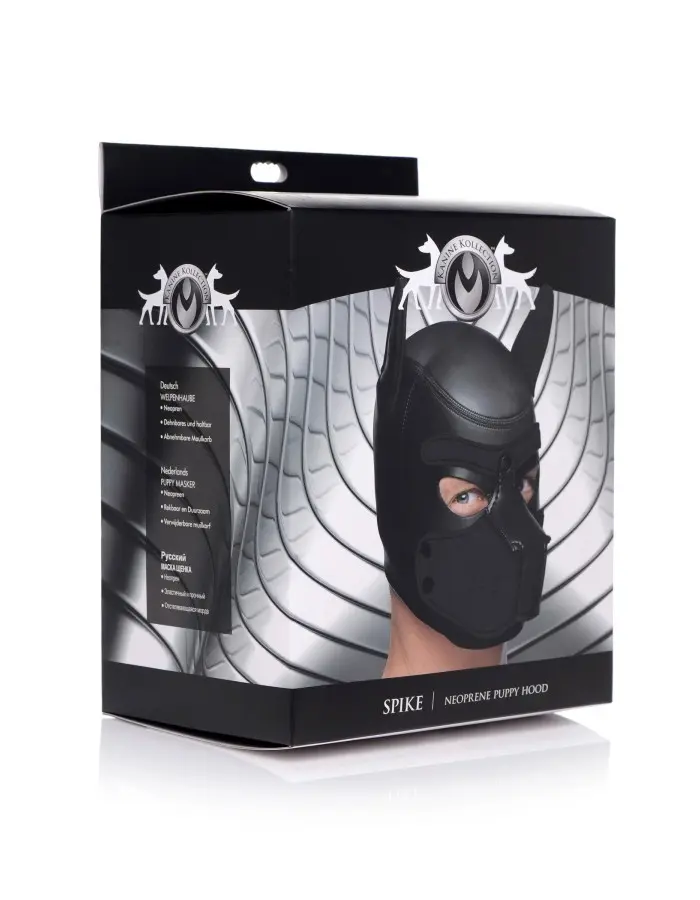 Spike Neoprene Puppy Hood - Black