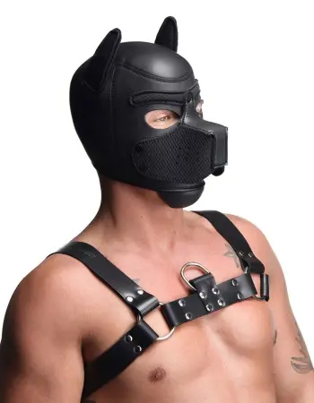 Spike Neoprene Puppy Hood - Black