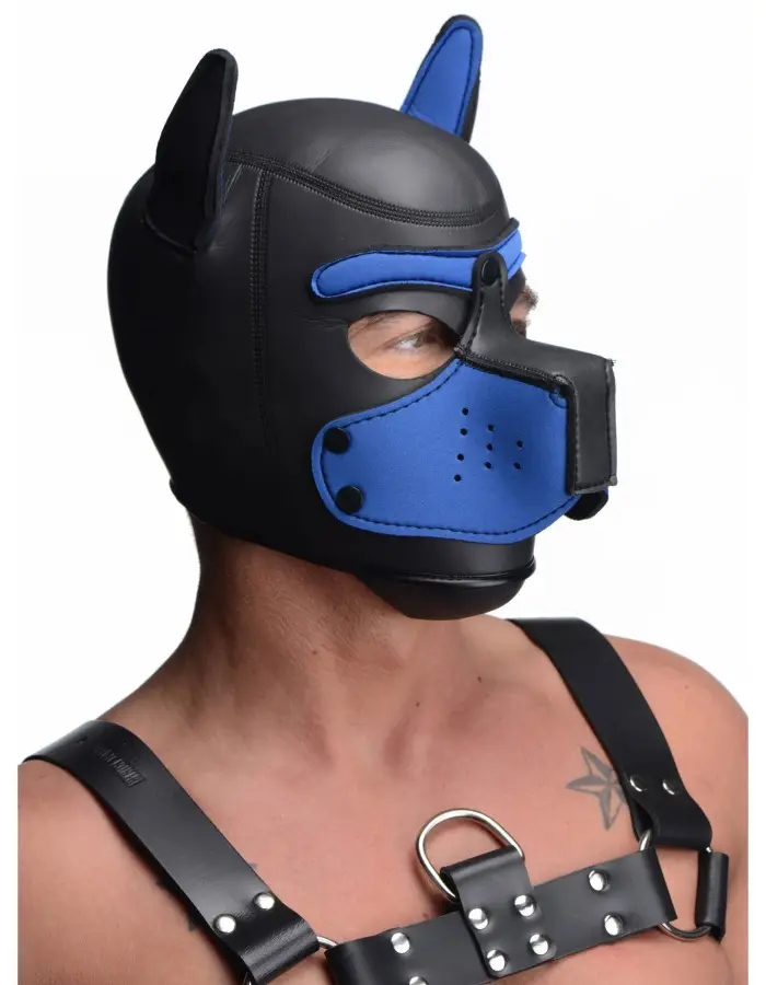 Spike Neoprene Puppy Hood - Blue