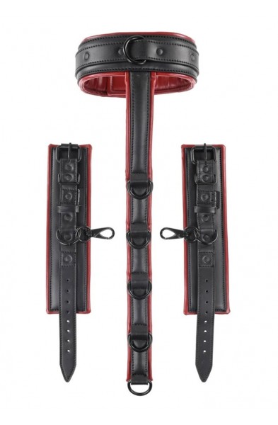 Saffron Neck and Wrist Restraint - Black/red