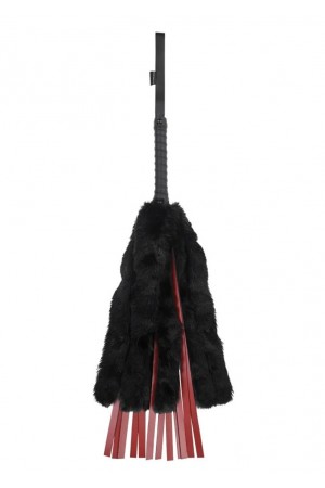 Saffron Faux Fur Flogger - Black/red