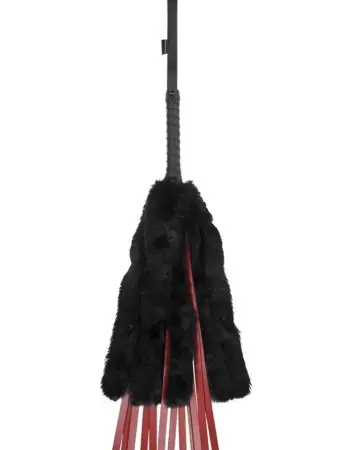 Saffron Faux Fur Flogger - Black/red