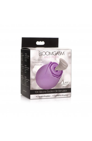 Bloomgasm Wild Rose 10x Suction Clit Stimulator -  Purple