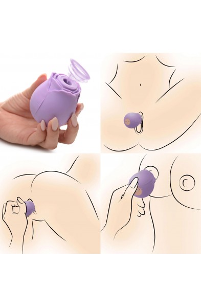 Bloomgasm Wild Rose 10x Suction Clit Stimulator -  Purple