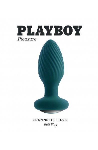 Playboy Pleasure - Spinning Tail Teaser -  Butt Plug - Deep Teal