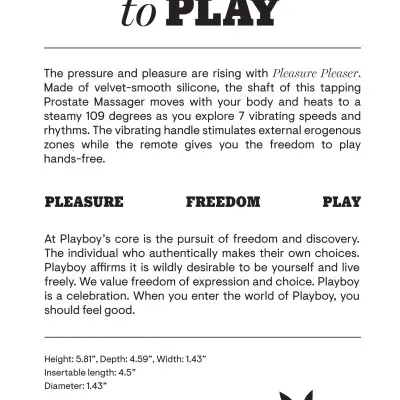 Playboy Pleasure - Pleasure Pleaser - Prostate Massager - Deep Ocean