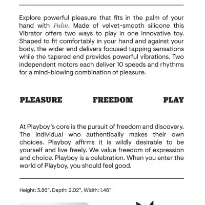 Playboy Pleasure - Palm - Vibrator - Light Pink
