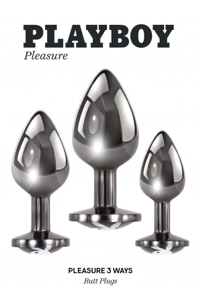 Playboy Pleasure - Pleasure 3 Ways - Butt Plug - Hematite