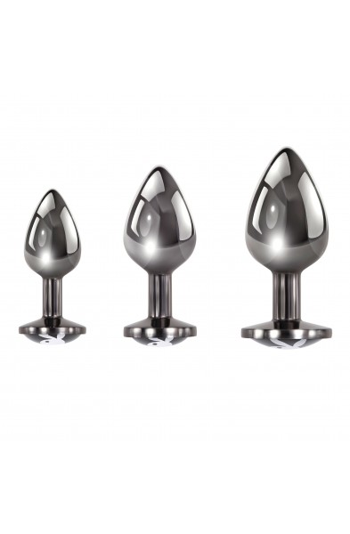 Playboy Pleasure - Pleasure 3 Ways - Butt Plug - Hematite