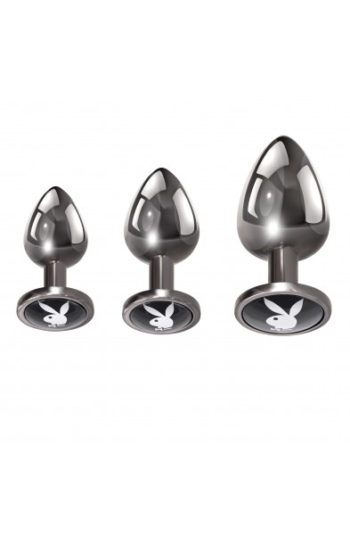 Playboy Pleasure - Pleasure 3 Ways - Butt Plug - Hematite