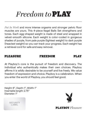 Playboy Pleasure - Put in Work - Kegel Balls Set - Acai Ombre