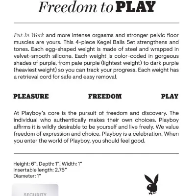 Playboy Pleasure - Put in Work - Kegel Balls Set - Acai Ombre