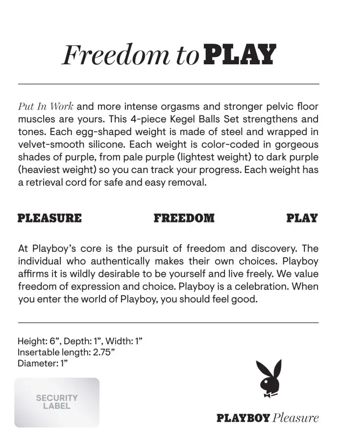Playboy Pleasure - Put in Work - Kegel Balls Set - Acai Ombre