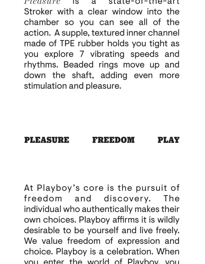 Playboy Pleasure - Pursuit of Pleasure - Stroker - Black